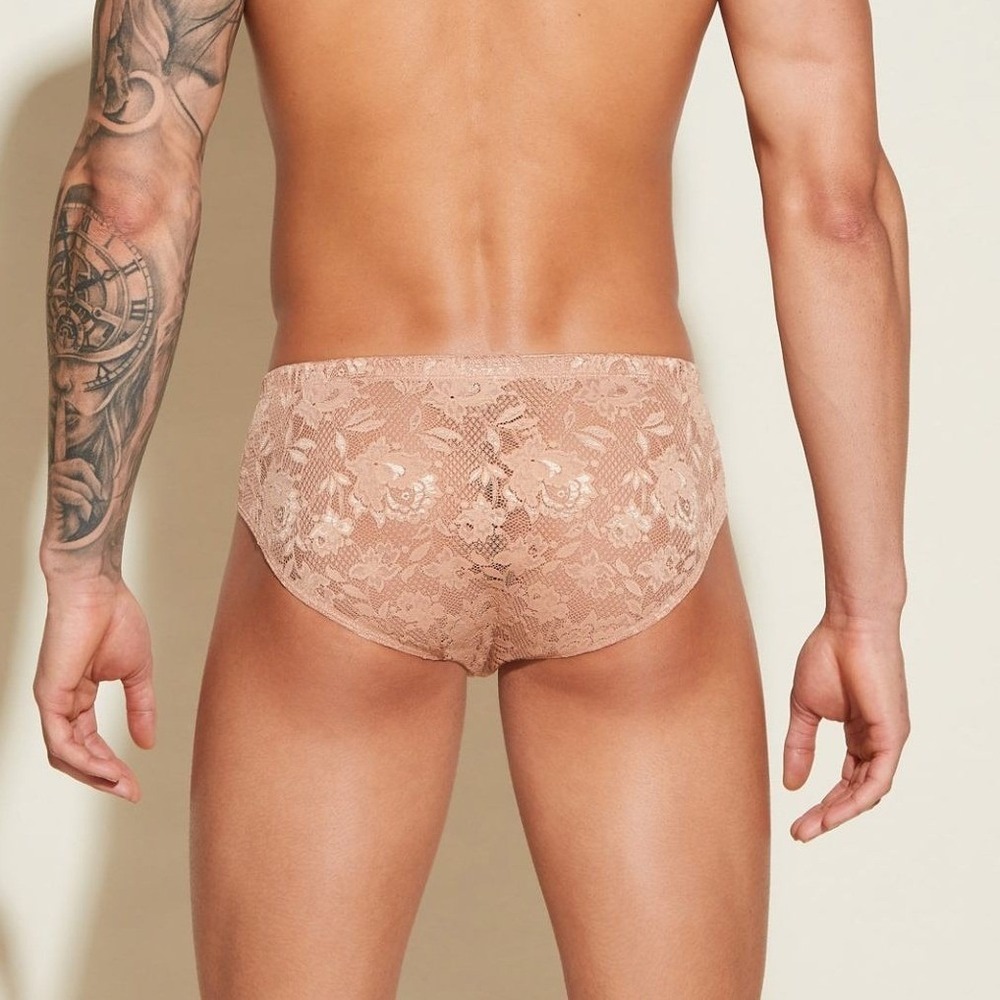 Cosabella Men's Luxury Italian Lace Comfort Micro Brief Sette Tan
